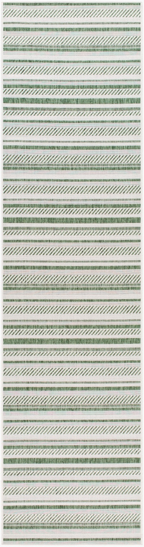 Livabliss Eagean Bohemian Global Flatweave Polypropylene Rug for Entryways and Patios Grass Green, Iv 2'7" x 12' EAG2422-2712