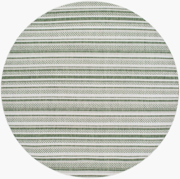 Livabliss Eagean Bohemian Global Flatweave Polypropylene Rug for Entryways and Patios Grass Green, Iv 6'7" x 6'7" Round EAG2422-67RD
