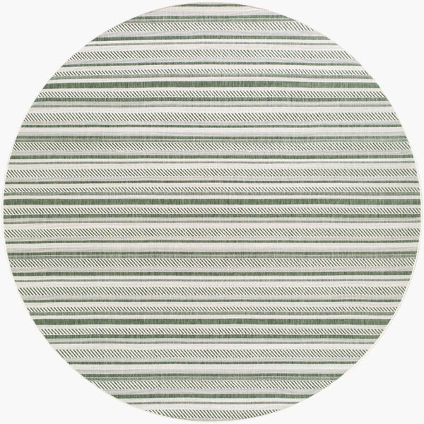 Livabliss Eagean Bohemian Global Flatweave Polypropylene Rug for Entryways and Patios Grass Green, Iv 7'10" x 7'10" Round EAG2422-710RD