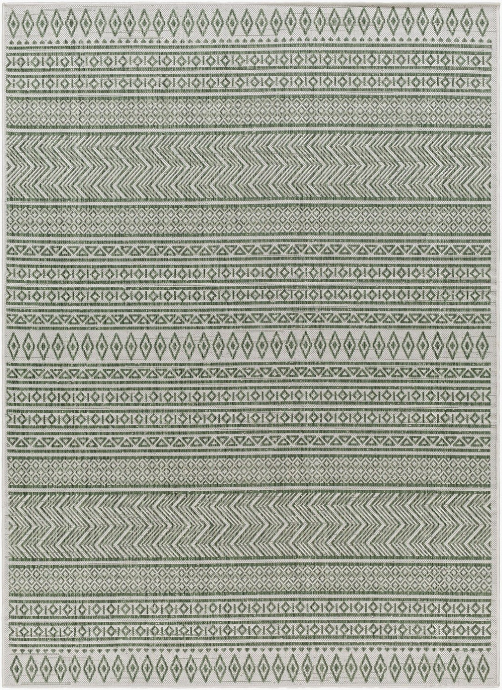 Livabliss Eagean Bohemian Flatweave Polypropylene Rug for Entryways and High Traffic Spaces Grass Green, Iv 5'3" x 7'7" EAG2425-5377