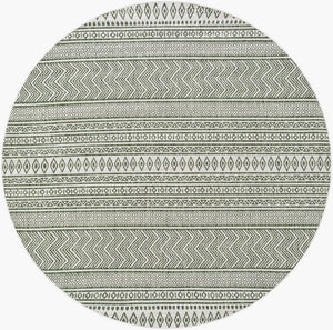 Livabliss Eagean Bohemian Flatweave Polypropylene Rug for Entryways and High Traffic Spaces Grass Green, Iv 6'7" x 6'7" Round EAG2425-67RD