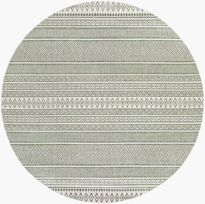 Livabliss Eagean Bohemian Flatweave Polypropylene Rug for Entryways and High Traffic Spaces Grass Green, Iv 7'10" x 7'10" Round EAG2425-710RD