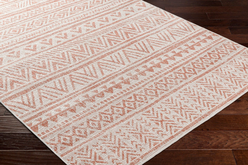 Livabliss Eagean Turkish Machine Woven Polypropylene Rug for Entryways Patios and High Traffic Areas Rust, Ivory 6'7" x 6'7" EAG2430-67RD