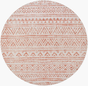 Livabliss Eagean Turkish Machine Woven Polypropylene Rug for Entryways Patios and High Traffic Areas Rust, Ivory 6'7" x 6'7" EAG2430-67RD