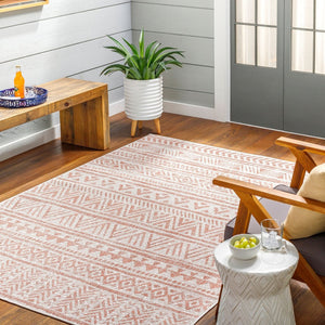 Livabliss Eagean Turkish Machine Woven Polypropylene Rug for Entryways Patios and High Traffic Areas Rust, Ivory 2' x 2'11" EAG2430-2211
