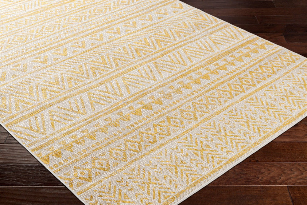 Livabliss Eagean Flatweave Polypropylene Runner Bohemian Global Pattern for Hallways and Entryways Ivory, Mustard 2'7" x 12' EAG2431-2712