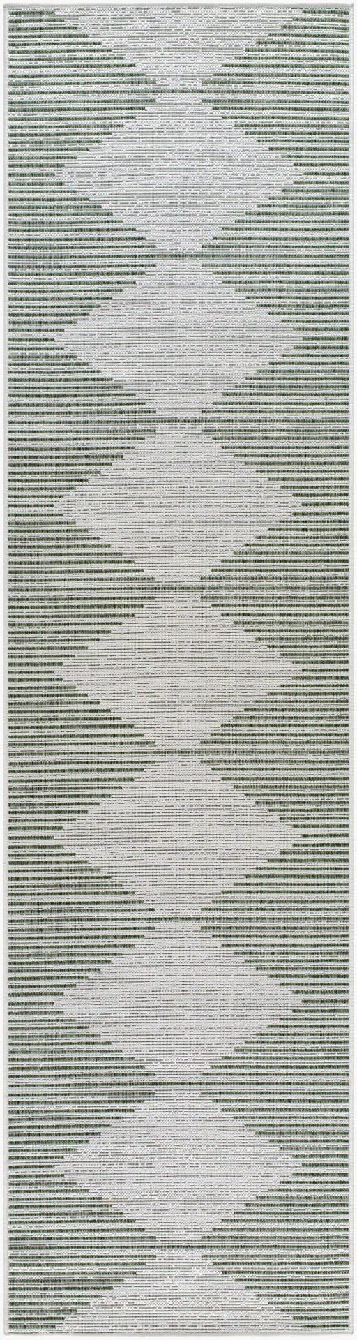 Livabliss Eagean Global Pattern Polypropylene Indoor Outdoor Rug for Entryways and Patios Grass Green, Iv 2'7" x 10' EAG2432-2710