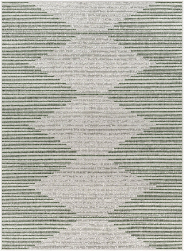 Livabliss Eagean Global Pattern Polypropylene Indoor Outdoor Rug for Entryways and Patios Grass Green, Iv 8'10" x 12' EAG2432-81012