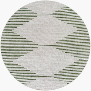 Livabliss Eagean Global Pattern Polypropylene Indoor Outdoor Rug for Entryways and Patios Grass Green, Iv 5'3" x 5'3" EAG2432-53RD