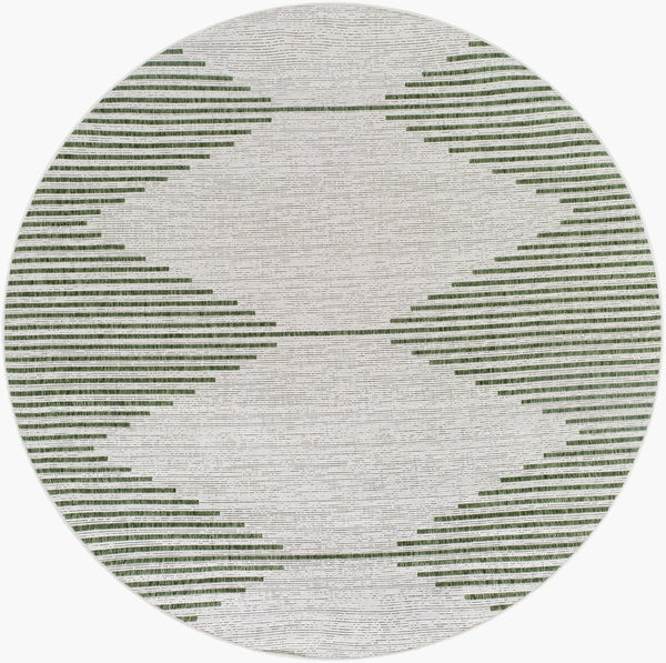 Livabliss Eagean Global Pattern Polypropylene Indoor Outdoor Rug for Entryways and Patios Grass Green, Iv 5'3" x 5'3" EAG2432-53RD