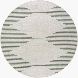 Livabliss Eagean Global Pattern Polypropylene Indoor Outdoor Rug for Entryways and Patios Grass Green, Iv 7'10" x 7'10" Round EAG2432-710RD
