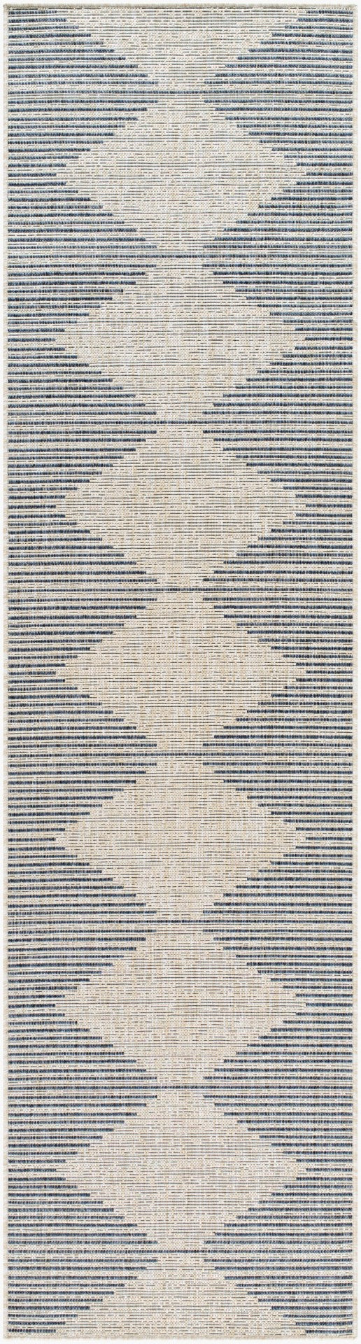 Livabliss Eagean Bohemian Global Polypropylene Area Rug for Indoor Outdoor High Traffic Spaces Navy, Light Bei 2'7" x 10' EAG2434-2710