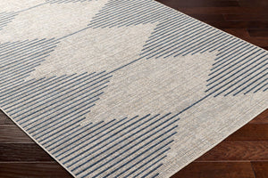 Livabliss Eagean Bohemian Global Polypropylene Area Rug for Indoor Outdoor High Traffic Spaces Navy, Light Bei 5'3" x 7'7" EAG2434-5377
