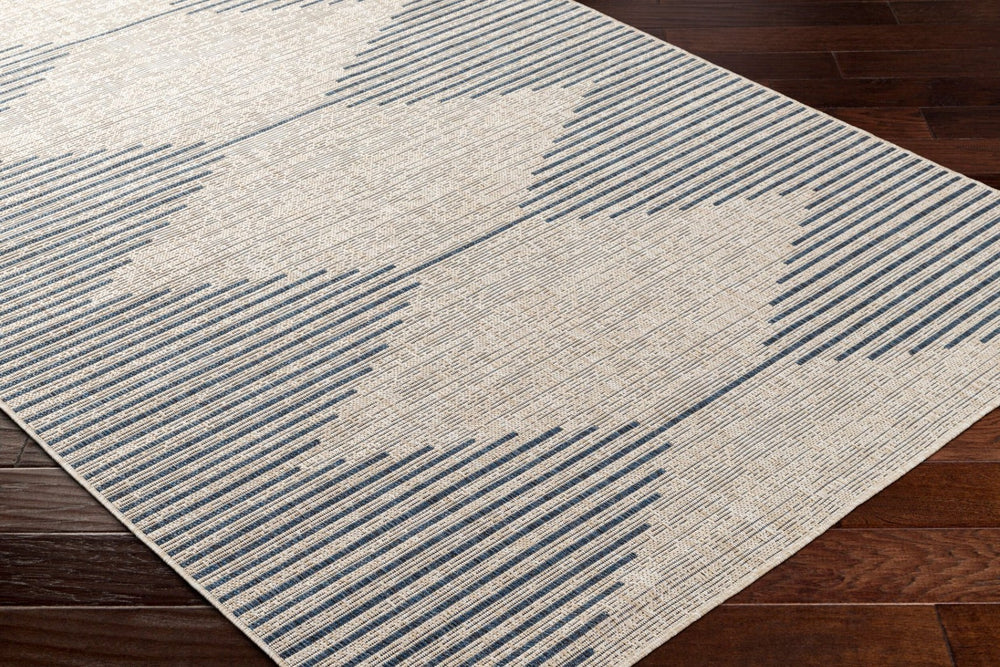 Livabliss Eagean Bohemian Global Polypropylene Area Rug for Indoor Outdoor High Traffic Spaces Navy, Light Bei 2'7" x 10' EAG2434-2710