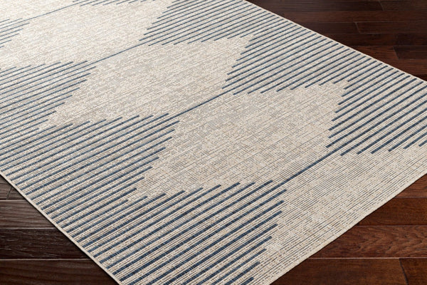 Livabliss Eagean Bohemian Global Polypropylene Area Rug for Indoor Outdoor High Traffic Spaces Navy, Light Bei 5'3" x 7'7" EAG2434-5377