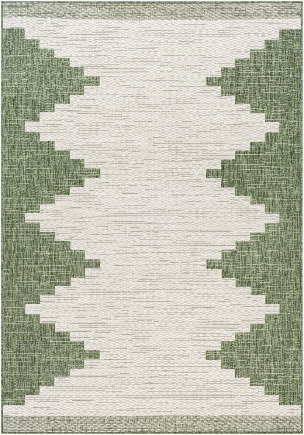 Livabliss Eagean Outdoor Geometric Polypropylene Rug Bohemian Patio Anchor Woven in Turkey Grass Green, Iv 7'10" x 10'2" EAG2435-710102