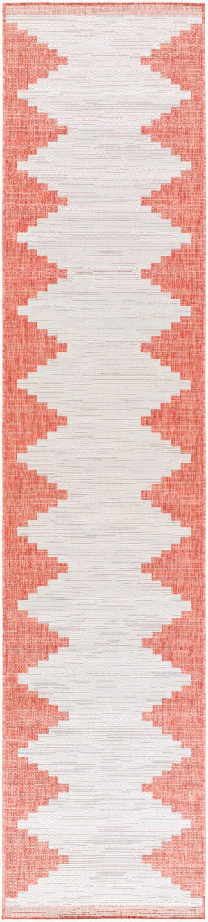 Livabliss Eagean Outdoor Polypropylene Rug with Global Geometric Pattern for Patio Entryway Rust, Ivory 2'7" x 12' EAG2436-2712