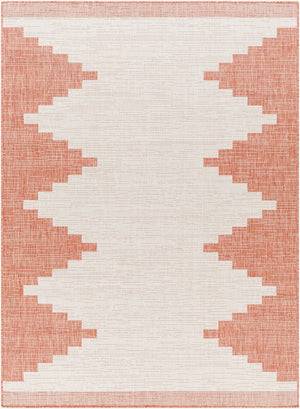 Livabliss Eagean Outdoor Polypropylene Rug with Global Geometric Pattern for Patio Entryway Rust, Ivory 4'3" x 5'11" EAG2436-43511