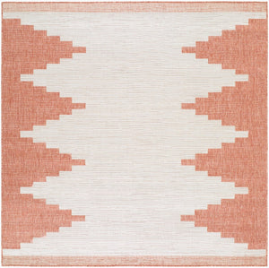 Livabliss Eagean Outdoor Polypropylene Rug with Global Geometric Pattern for Patio Entryway Rust, Ivory 6'7" x 6'7" Square EAG2436-67SQ