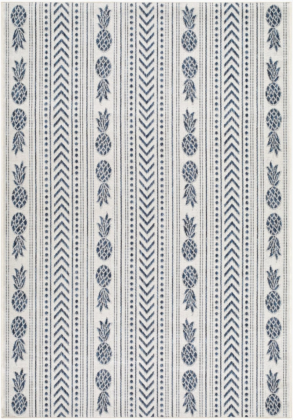Livabliss Eagean Coastal Flatweave Polypropylene Accent Rug for Entryways Patios and High Traffic Spaces Cream, Blue 7'10" x 10'2" EAG2439-710102
