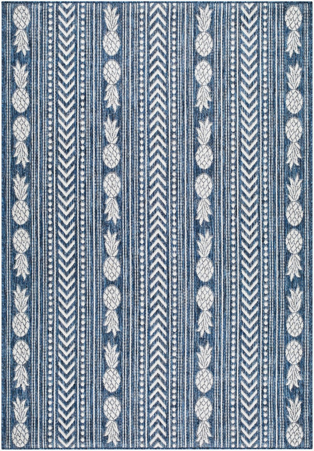 Livabliss Eagean Coastal Geometric Flatweave Polypropylene Rug for Entryway or Patio Use Cream, Blue 7'10" x 10'2" EAG2440-710102