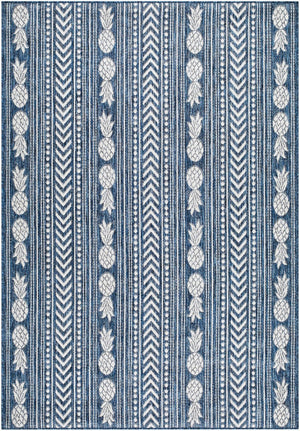 Livabliss Eagean Coastal Geometric Flatweave Polypropylene Rug for Entryway or Patio Use Cream, Blue 7'10" x 10'2" EAG2440-710102