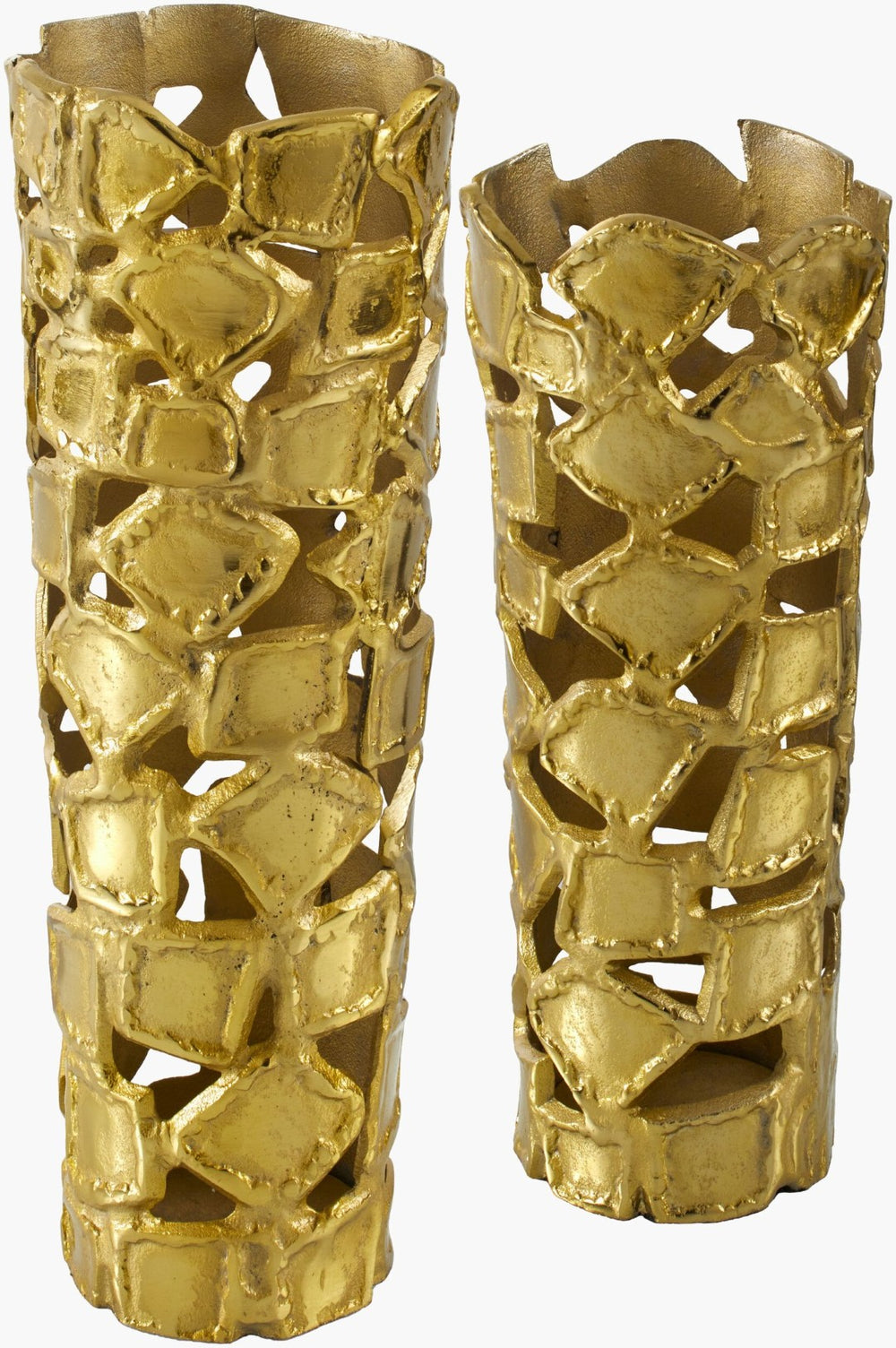 Livabliss Achaean Classical Aluminum Vase Set Handcrafted for Mantle and Entryway Styling EAH001-SET