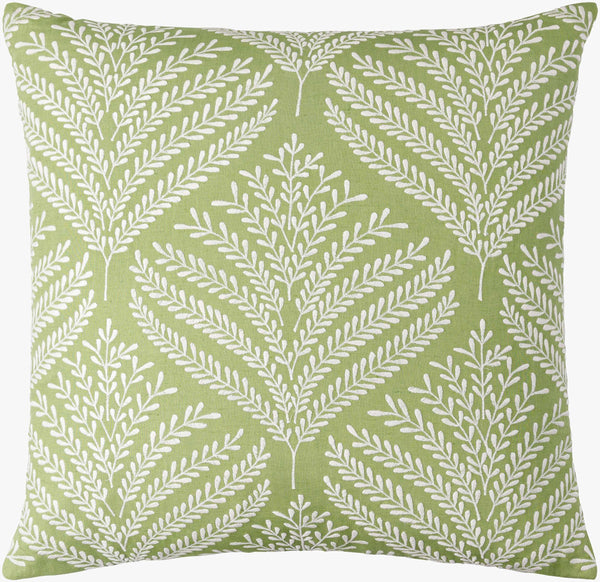 Surya Eliana 18" Accent Pillow - Luxurious Linen Decor With Traditional Elegance & Easy Care For Your Home Olive Linen,Linen Eal003-2020