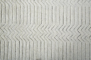 Feizy Rugs Matson Hand Knotted Wool Rug By Thom Filicia - Transitional Style With High-low Pile Texture Ivory Wool T14t6031ivy000e50