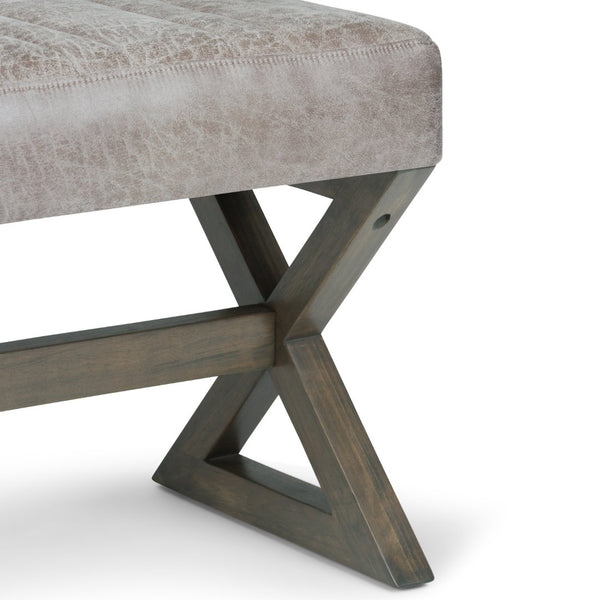 English Elm Salinger - Elegant Large Ottoman Bench In Distressed Grey Taupe - Versatile Seating For Any Room B136P159217-GIGA