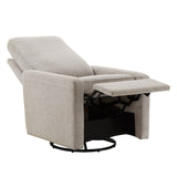 Homelegance By Top-Line Narcissa Push Back Swivel Recliner Chair Grey Fabric