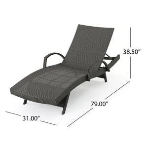 English Elm Christopher Knight Home® - Salem Pe Wicker Chaise Lounge Set - Stylish Adjustable Outdoor Seating For Poolside Comfort & Relaxation 52005.00ARMGRYMP2