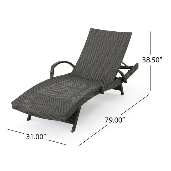 English Elm Christopher Knight Home® - Salem Pe Wicker Chaise Lounge Set - Stylish Adjustable Outdoor Seating For Poolside Comfort & Relaxation 52005.00ARMGRYMP2