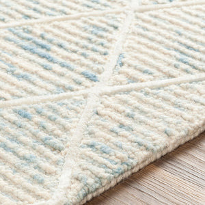 Surya Eaton 2' X 3' Handmade Viscose & Wool Area Rug - Luxurious Modern Style For Elegant Home Decor Pale Blue Wool,Viscose Eat2304-46