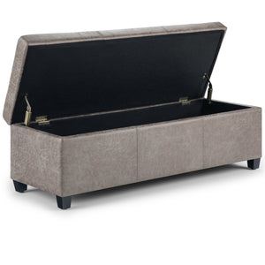 English Elm Avalon Storage Ottoman Bench - Stylish Distressed Grey Taupe, Hidden Storage & Comfortable Seating B136P158643
