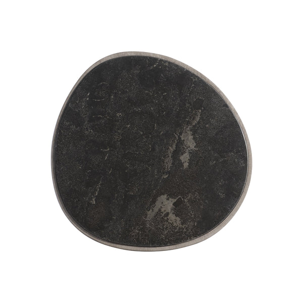 Bernhardt Bernhardt Croft Side Table — 1970S-Inspired Drum Form, Forry Wood-Grain Resin Base With Bluestone Top, Compact Sculptural Accent 338128