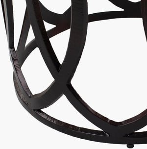 Surya Earnshaw Modern Industrial 18" End Table - Lightweight Aluminum Design With Polished Finish For Style Top, Metallic ,Bronze,Base, Metallic ,Bronze Aluminum,Aluminum Eaw-002