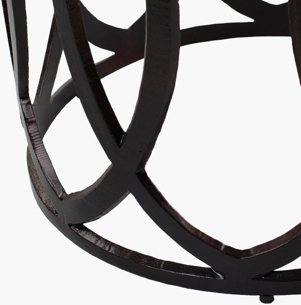 Surya Earnshaw Modern Industrial 18" End Table - Lightweight Aluminum Design With Polished Finish For Style Top, Metallic ,Bronze,Base, Metallic ,Bronze Aluminum,Aluminum Eaw-002