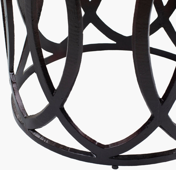 Surya Earnshaw Modern Industrial 18" End Table - Lightweight Aluminum Design With Polished Finish For Style Top, Metallic ,Bronze,Base, Metallic ,Bronze Aluminum,Aluminum Eaw-002