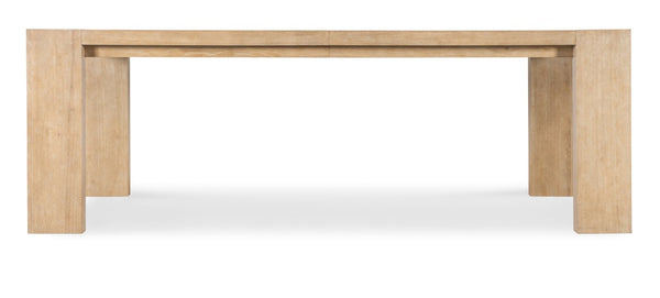 Hooker Furniture Retreat Sand Dune Rectangle Dining Table With 22" Removable Leaf, Oak-Veneer Top & Block Legs 6950-75200-80