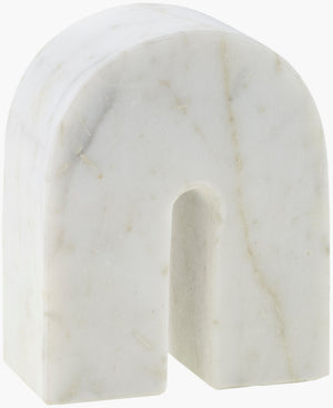 Surya Calenzana Elegant Marble Decorative Sculpture - Modern Minimalist Home Accent For Artistic Sophistication White Marble Eaz002-542