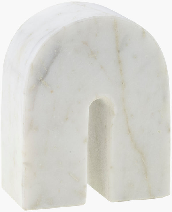 Surya Calenzana Elegant Marble Decorative Sculpture - Modern Minimalist Home Accent For Artistic Sophistication White Marble Eaz002-542