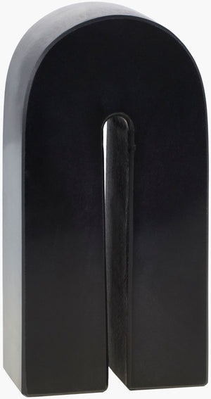 Surya Calenzana Elegant Marble Decorative Sculpture - Modern Minimalist Home Accent For Artistic Sophistication Black Marble Eaz004-842
