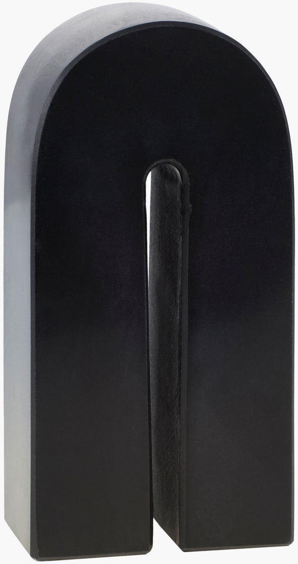 Surya Calenzana Elegant Marble Decorative Sculpture - Modern Minimalist Home Accent For Artistic Sophistication Black Marble Eaz004-842