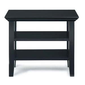 English Elm Acadian Solid Wood Narrow Side Table In Black - Stylish, Versatile Design With Open Shelves For Storage B136P159693