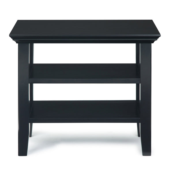 English Elm Acadian Solid Wood Narrow Side Table In Black - Stylish, Versatile Design With Open Shelves For Storage B136P159693