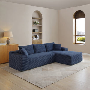 English Elm 105'' Modular Cloud Sectional Corduroy L-shape Deep Seat Sofa for Living Room W1117S00332