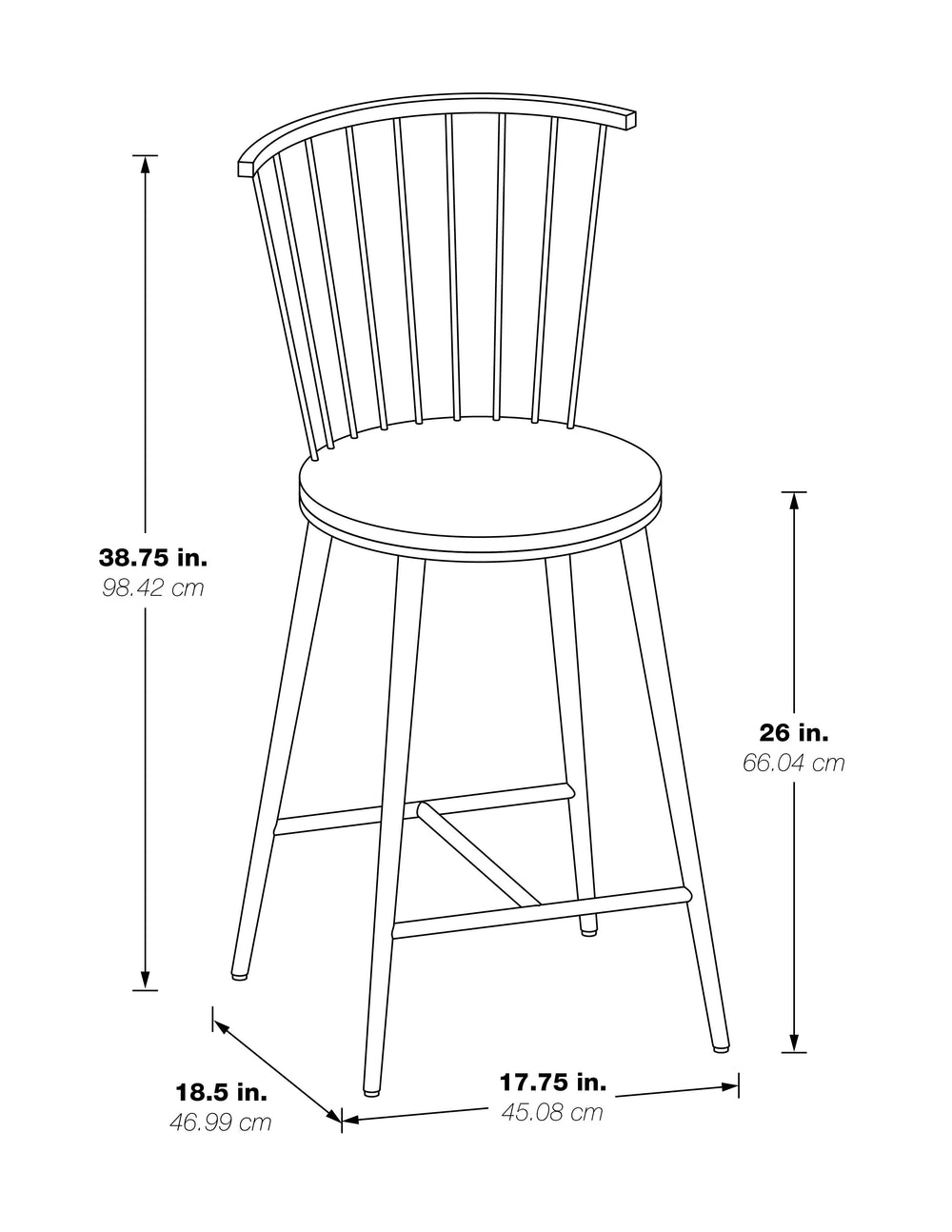 OSP Home Furnishings Bryce Counter Stool Black