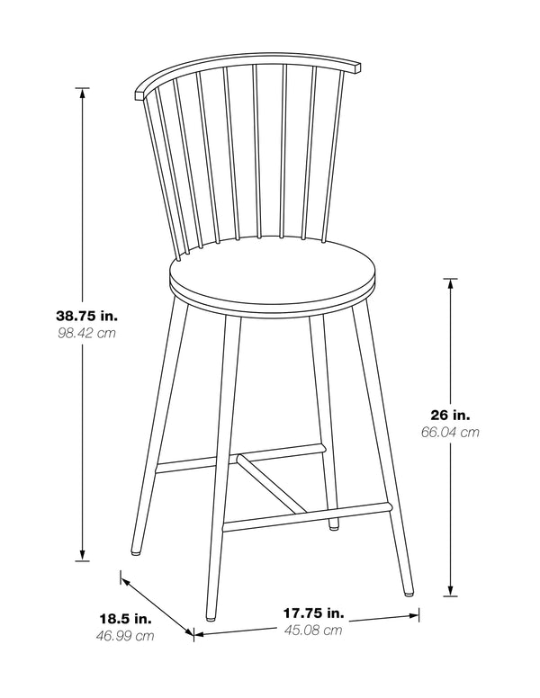 OSP Home Furnishings Bryce Counter Stool Black