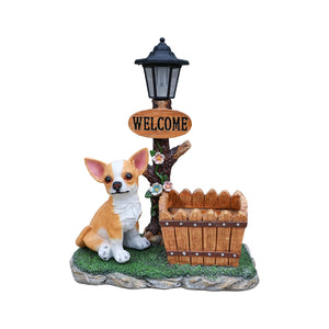 English Elm Sitting Corgi Resin Planter Sculpture Whimsical Porch Garden Decor with Succulent Cavity W5398P464244